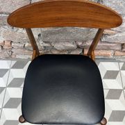 Chaise scandinave années 60 Skaï noir