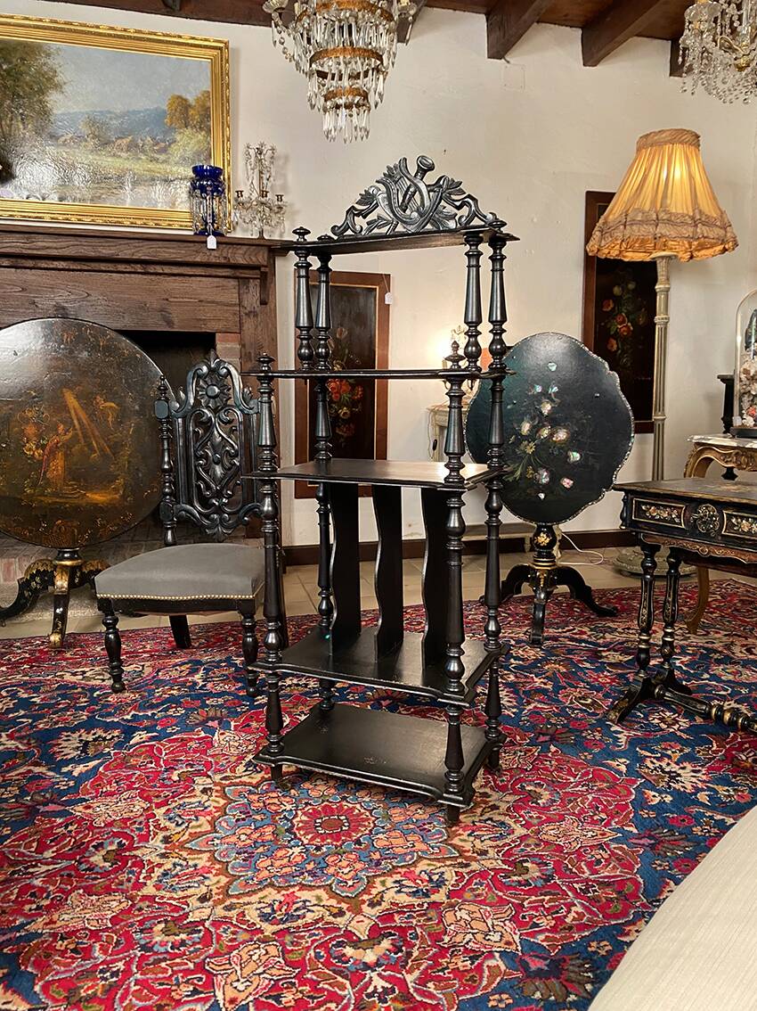 Napoleon III music or sheet music cabinet in blackened wood
