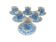Coffee and tea set, vintage, stylized bird decor, retro, design, blue