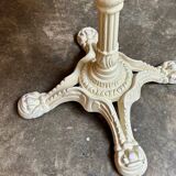 Bistro table in beige cast iron and ecru wood
