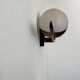 Vintage brass and opaline wall lamp, Arlus, France 1960s