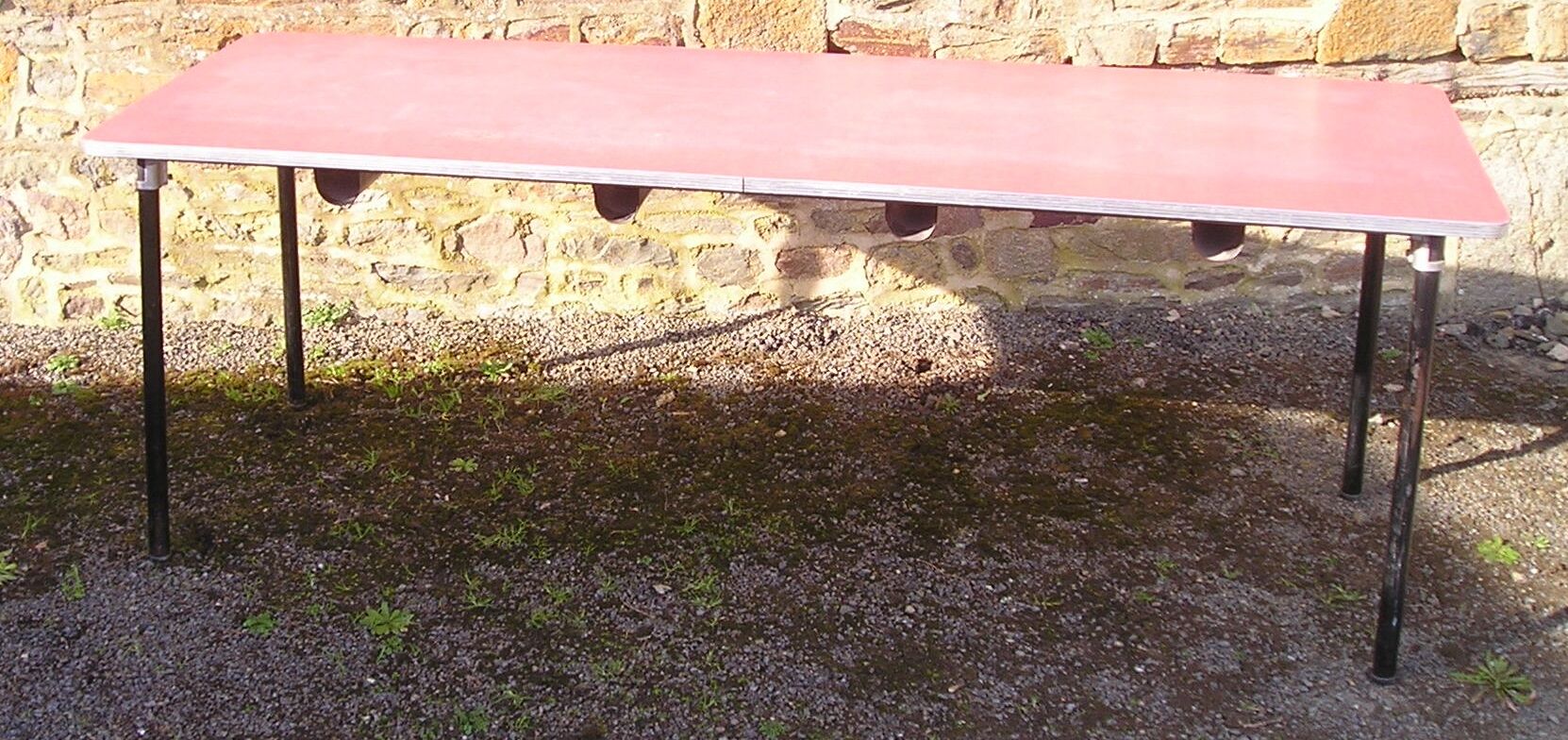 Mullca canteen table with towel holder, red formica, 60s/70s