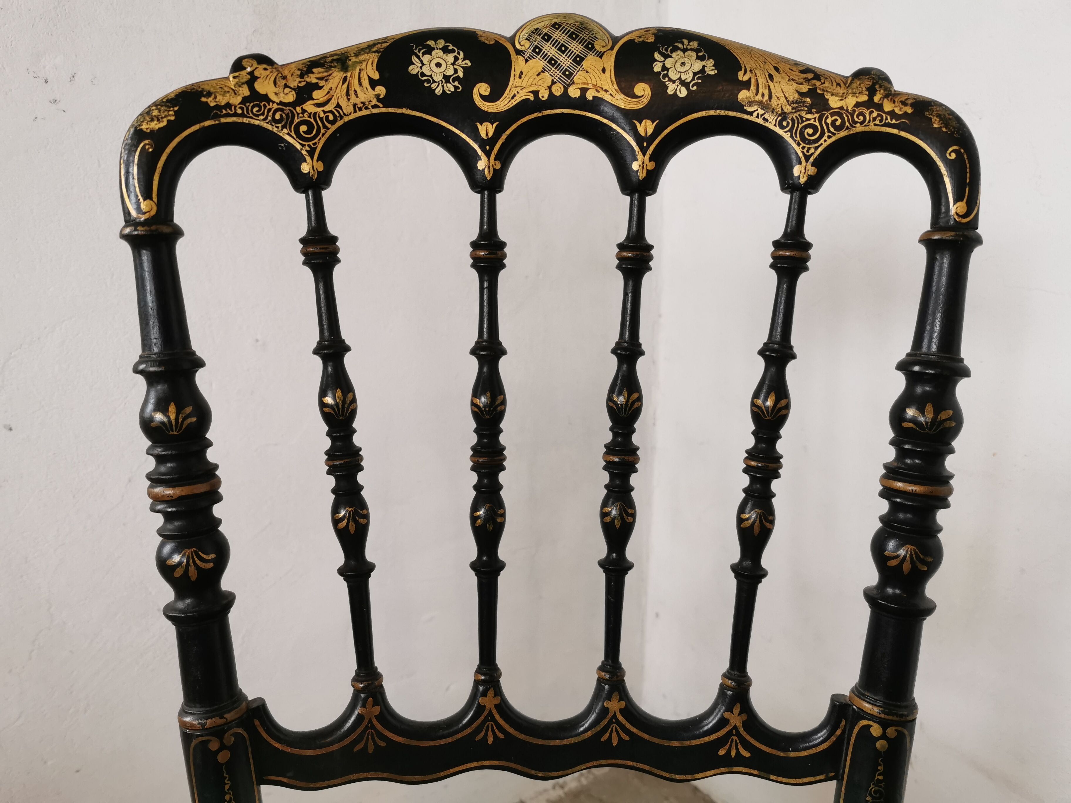 Black chair Napoleon III year, with gilding