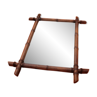 Bamboo barber mirror Beechwood 60x46cm