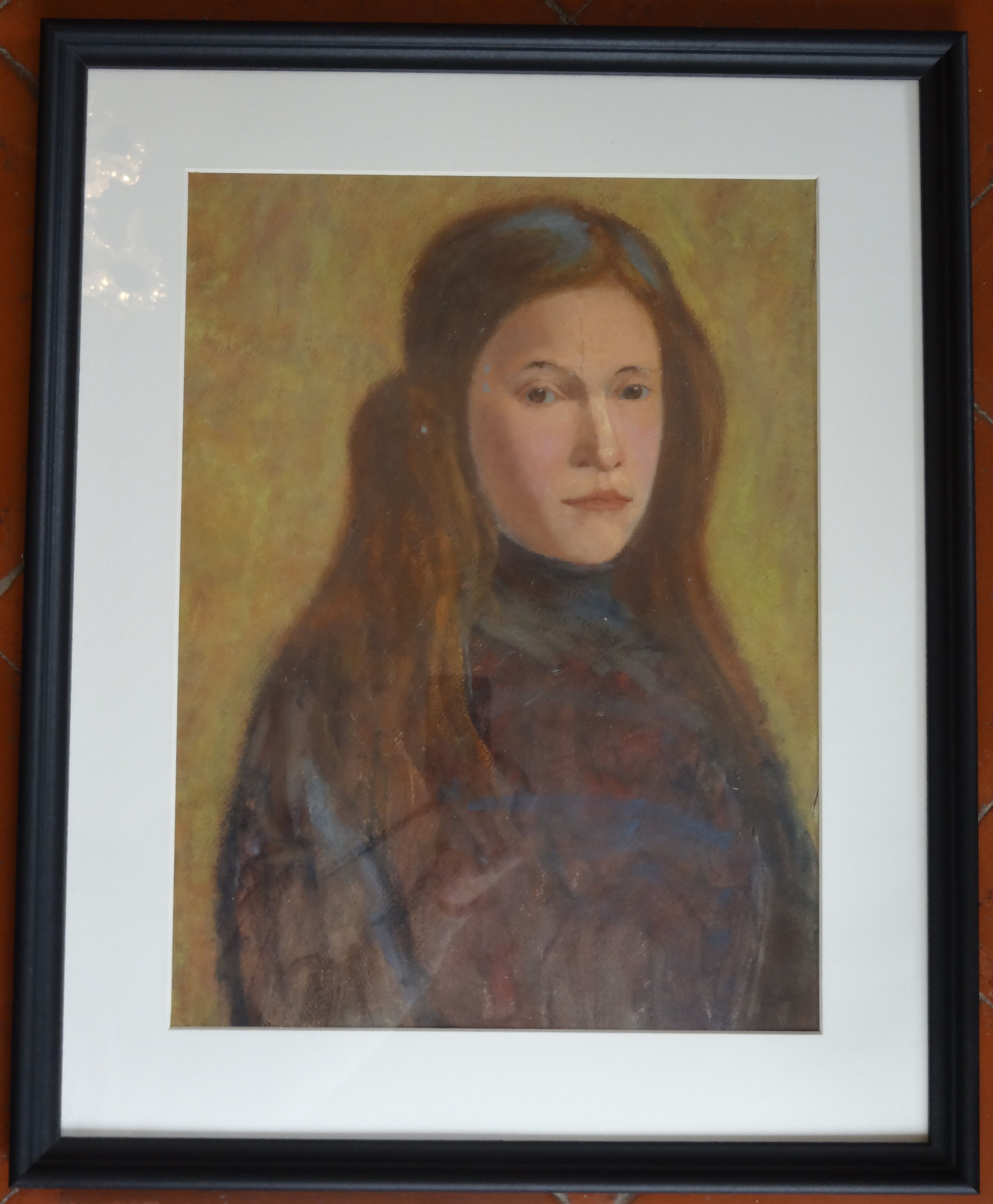 Portrait of a young girl, oil on cardboard 44 x 54 cm