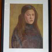 Portrait of a young girl, oil on cardboard 44 x 54 cm