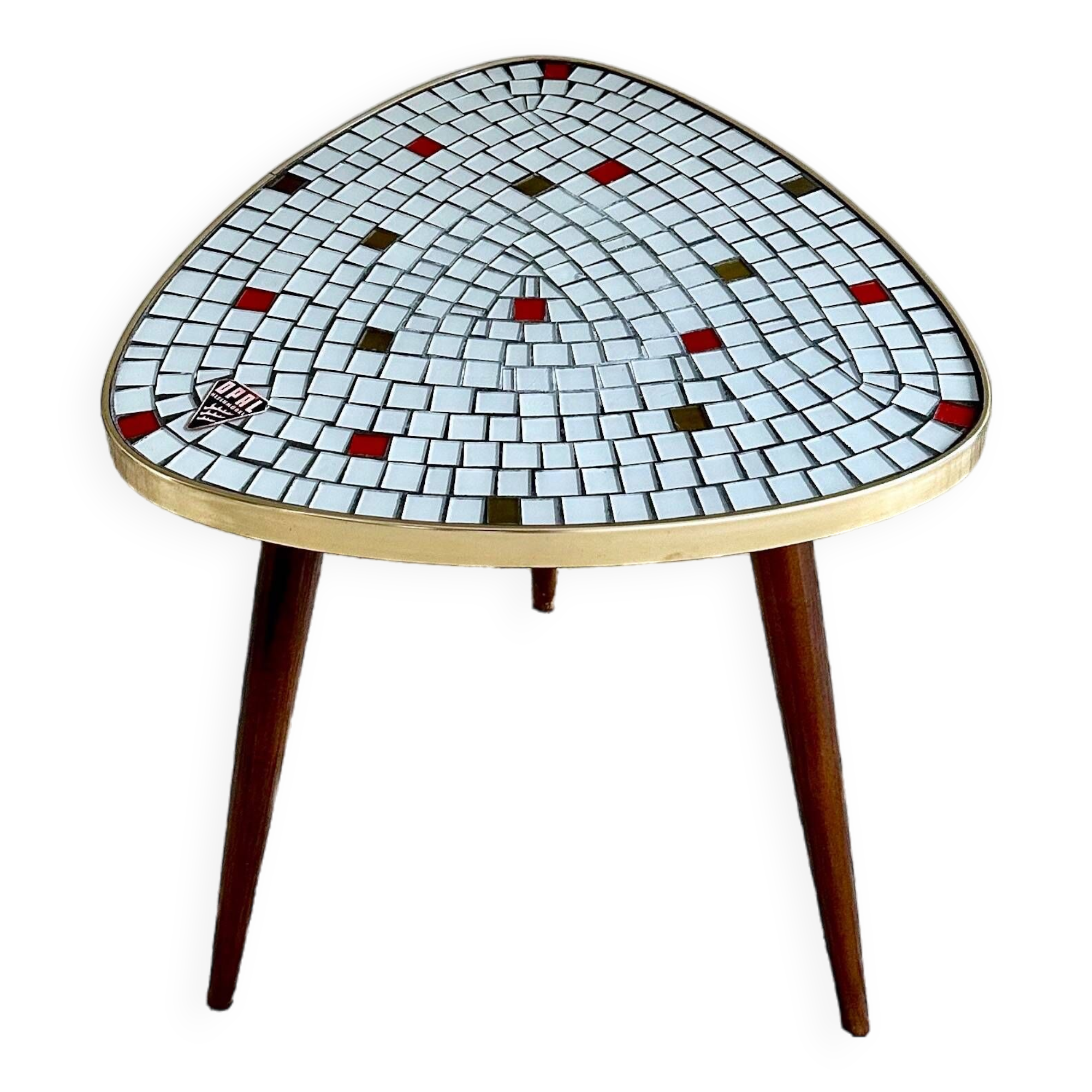 Vintage mosaic table Opal Germany, coffee table, 60's interior