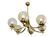1970s vintage chandelier | Brass, aluminium and glass | 6x E14