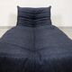 Ligne Roset Togo - 1 seater & ottoman - blue pinstripe fabric