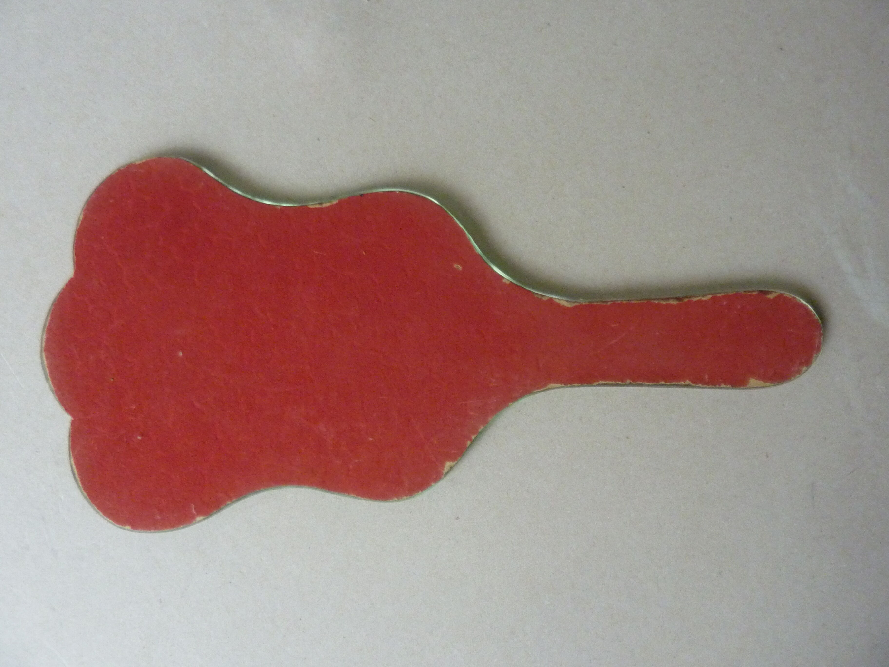 Hand glass mirror beveled art deco 13x28cm