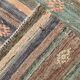 6x9 Gray & Green Striped Pattern Kilim Rug, 176x262Cm