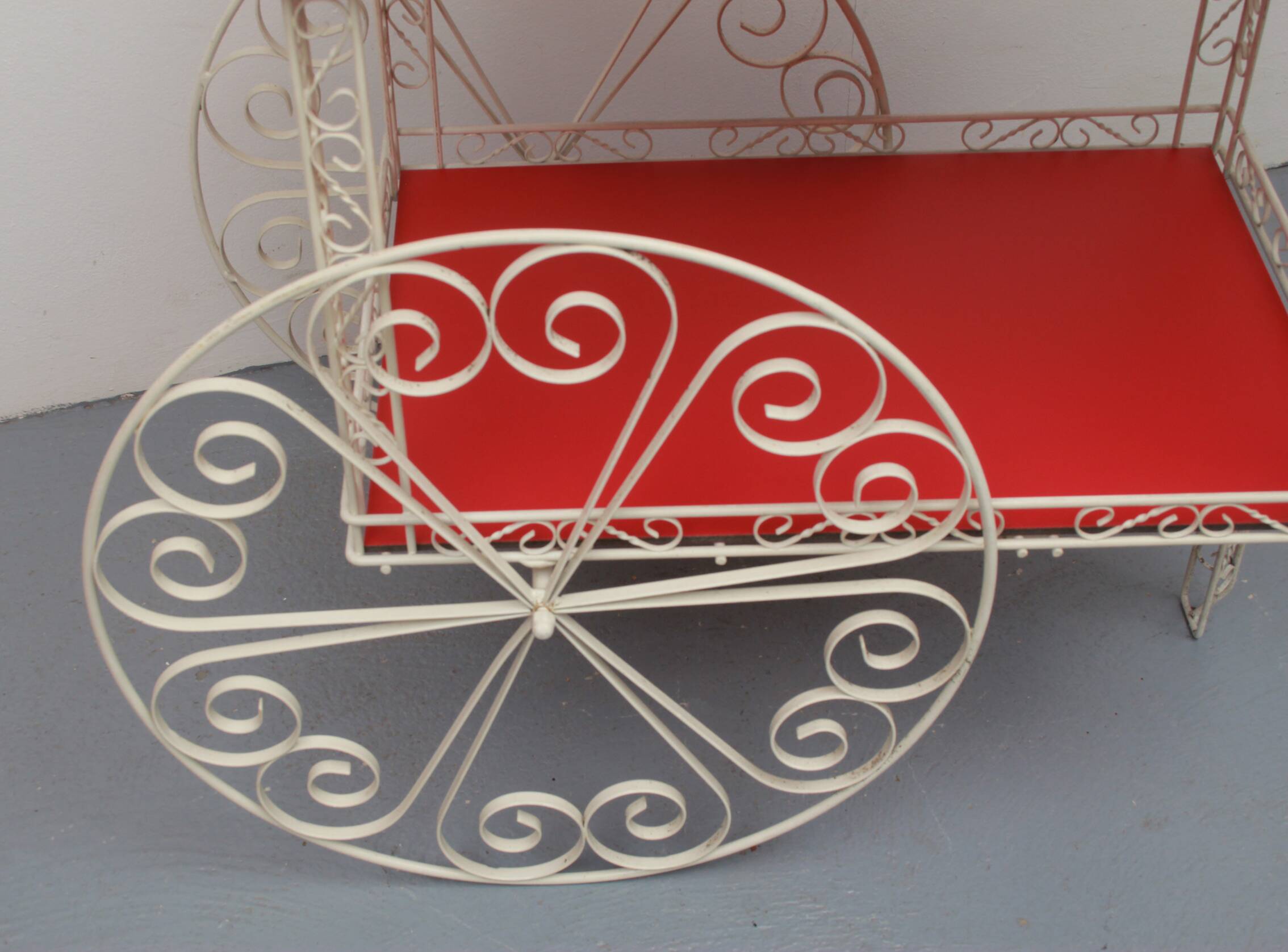 1950s French serving trolley for garden