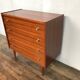 Scandinavian vintage chest of drawers with 4 exotic teak-style wooden drawers 1950 1960