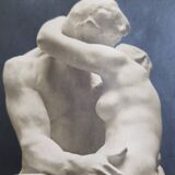 Tirage argentique ancien, "Le baiser de Rodin", 1903, 18 x 24 cm