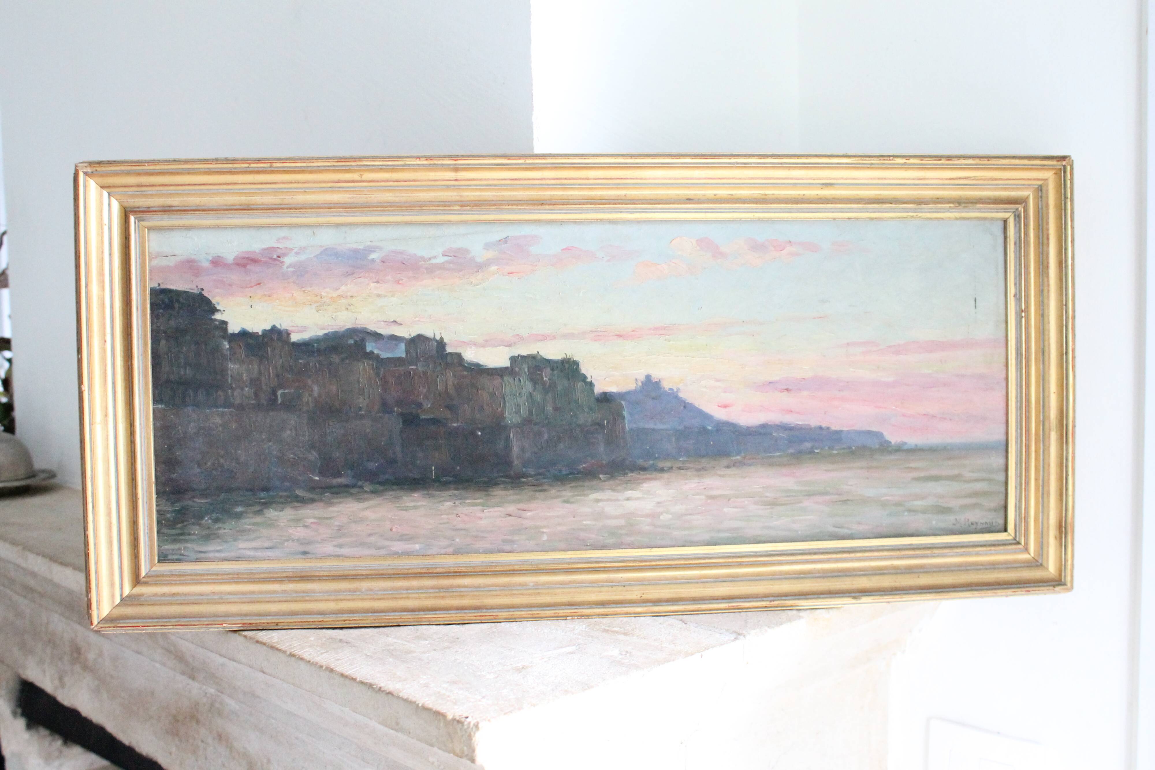 Marius Reynaud painting "Algerian Coast at Sunset"