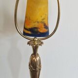 Art nouveau gilded bronze lamp signed Muller Frères