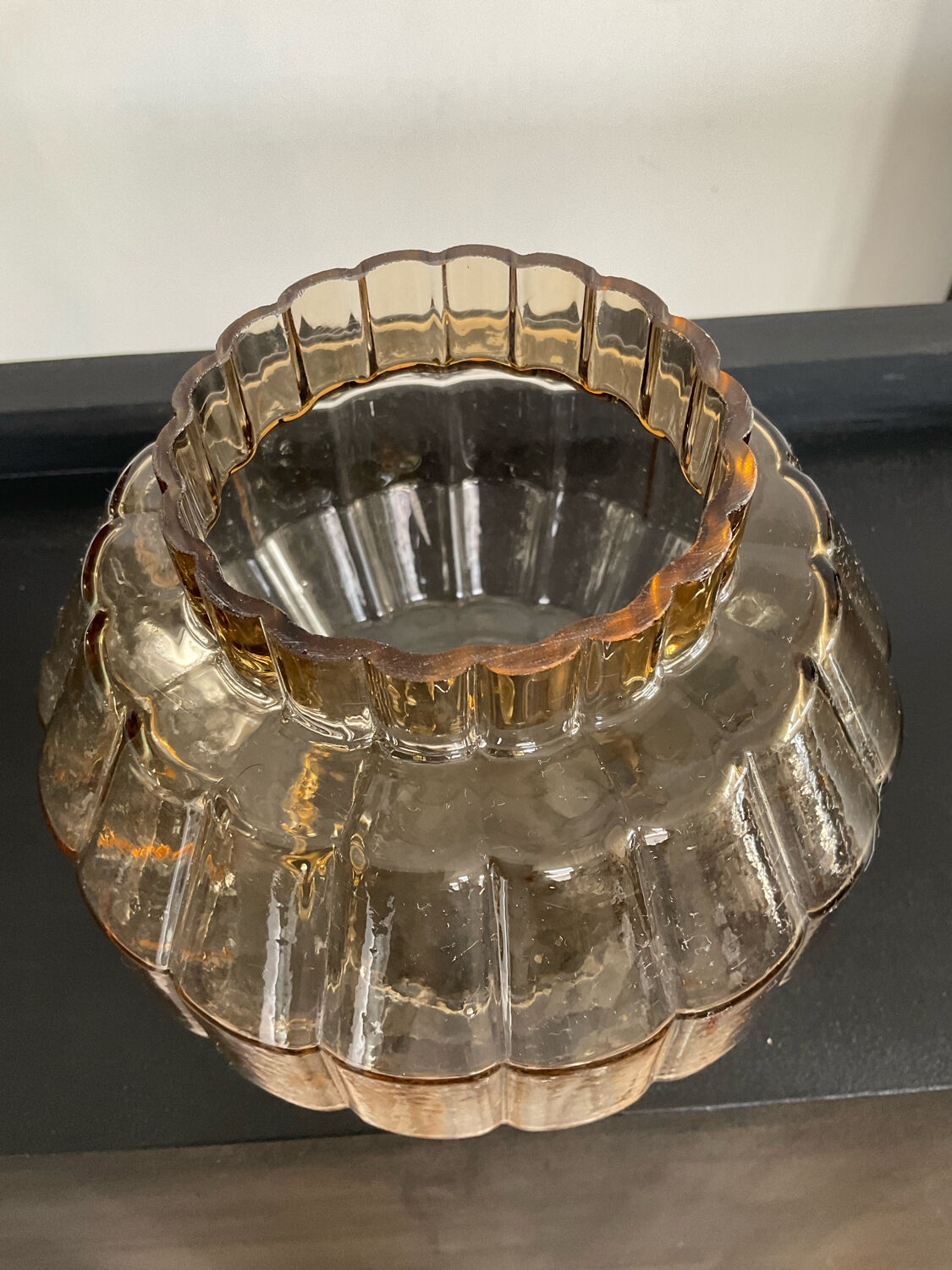 Vintage smoked glass vase