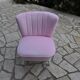 Mid-century cocktail chair in pink solid beech, 1950s compact fluted backrest.