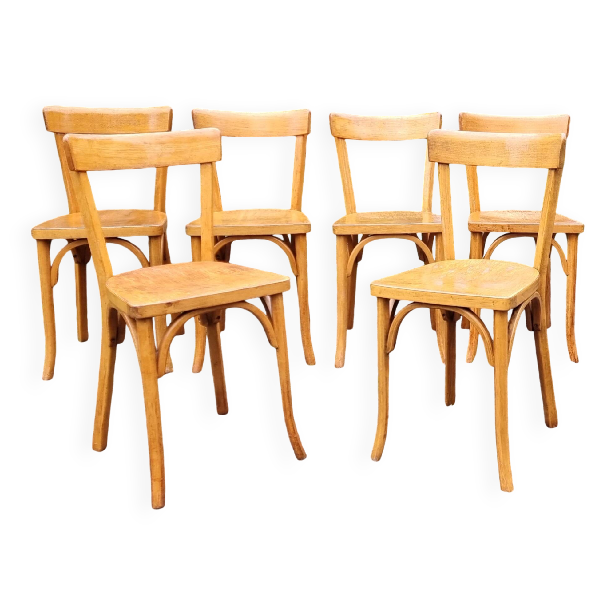 6 Baumann chairs no. 55, 1950s