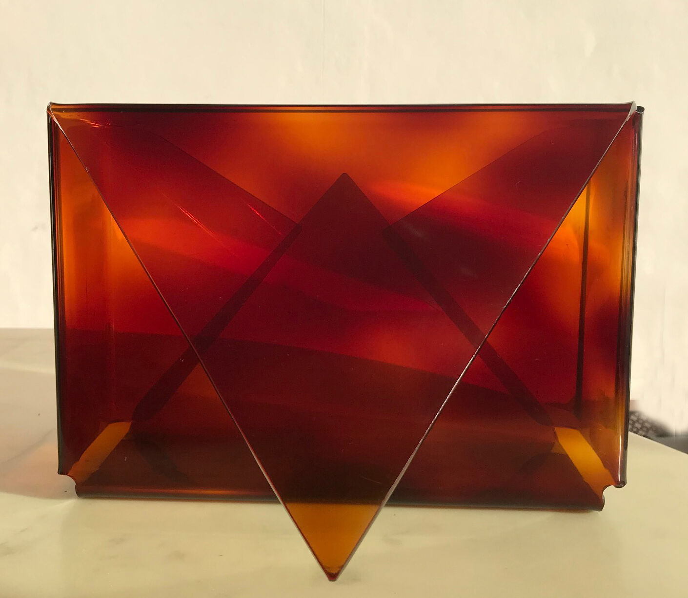 Revised door or document holder in smoked plexiglass from the 1970s