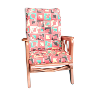 1950s wood reclining chair