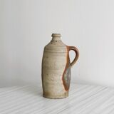 Bouteille ancienne en grès rustique avec anse