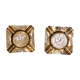 Set of 2 period ashtrays in brass carved and engraved by hand