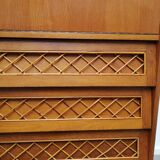 Oak and rattan secretary