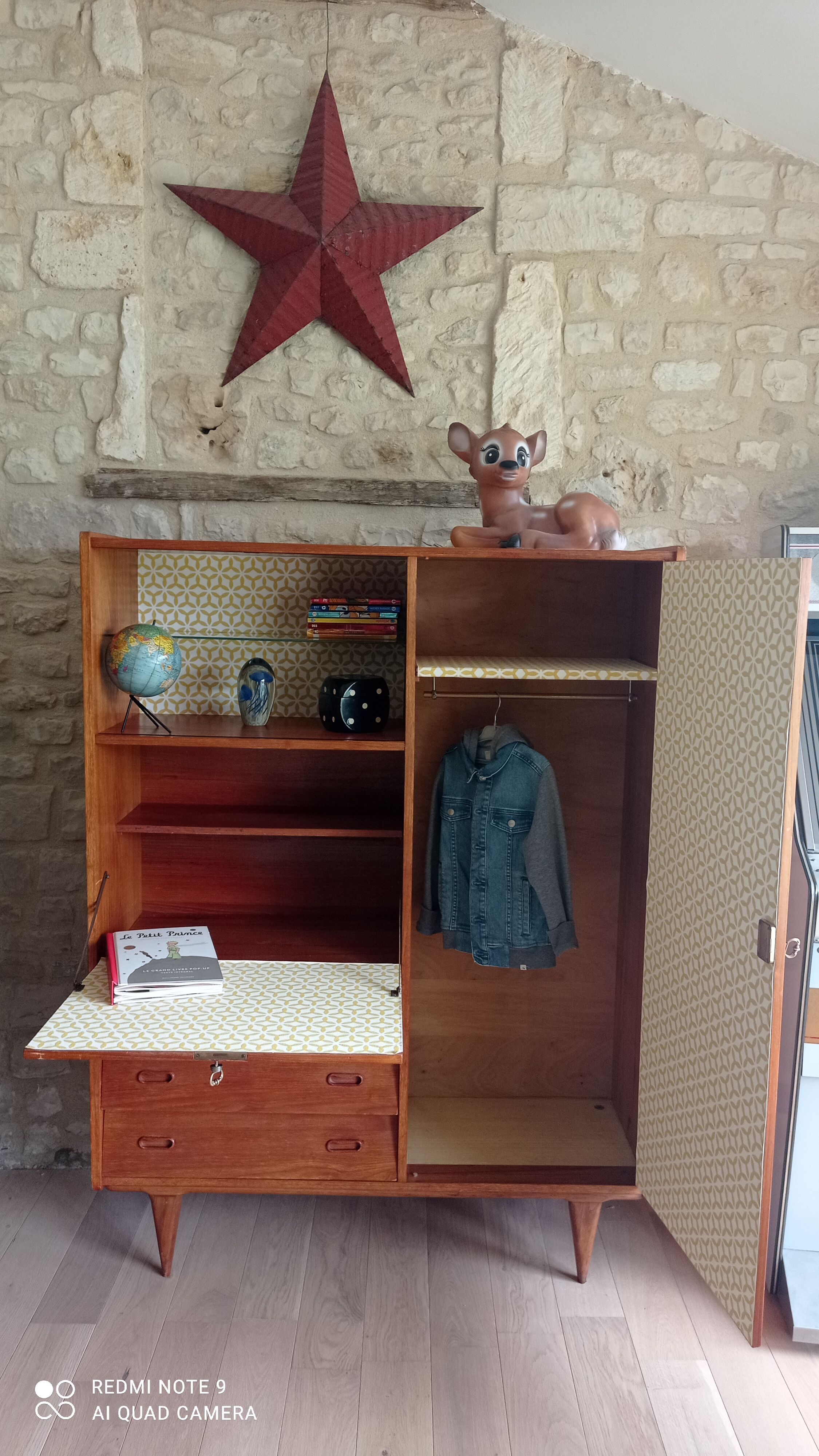 Multifunction teak cabinet