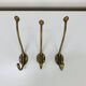 3 vintage gold brass hooks