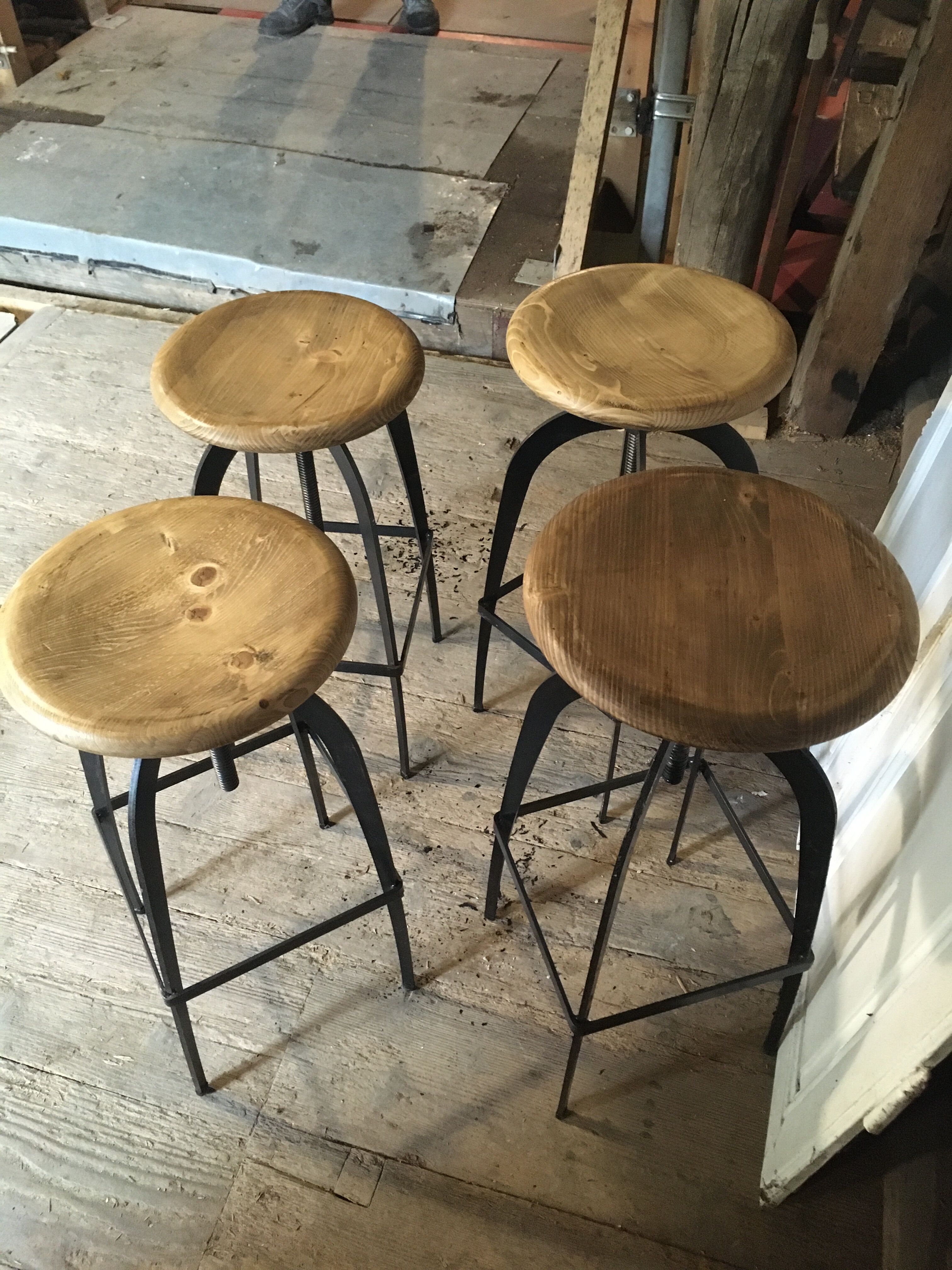 Lot of 4 industrial stools
