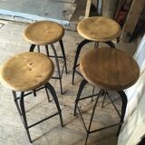 Lot of 4 industrial stools
