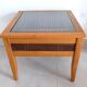 Petite table de salon, table basse bois bambou et verre, table indonésienne