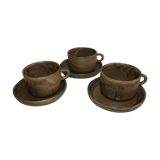 Lot of 3 coffee cups or sandstone tea