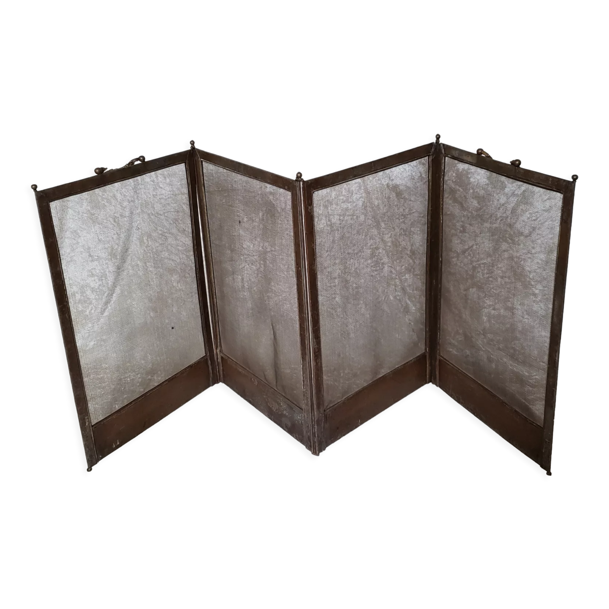 Brass and bronze steel firewall 4 panels XIX°