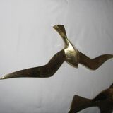 Ensemble de décoration murale 3 x mouette hirondelle oiseau laiton 80 / 90 s