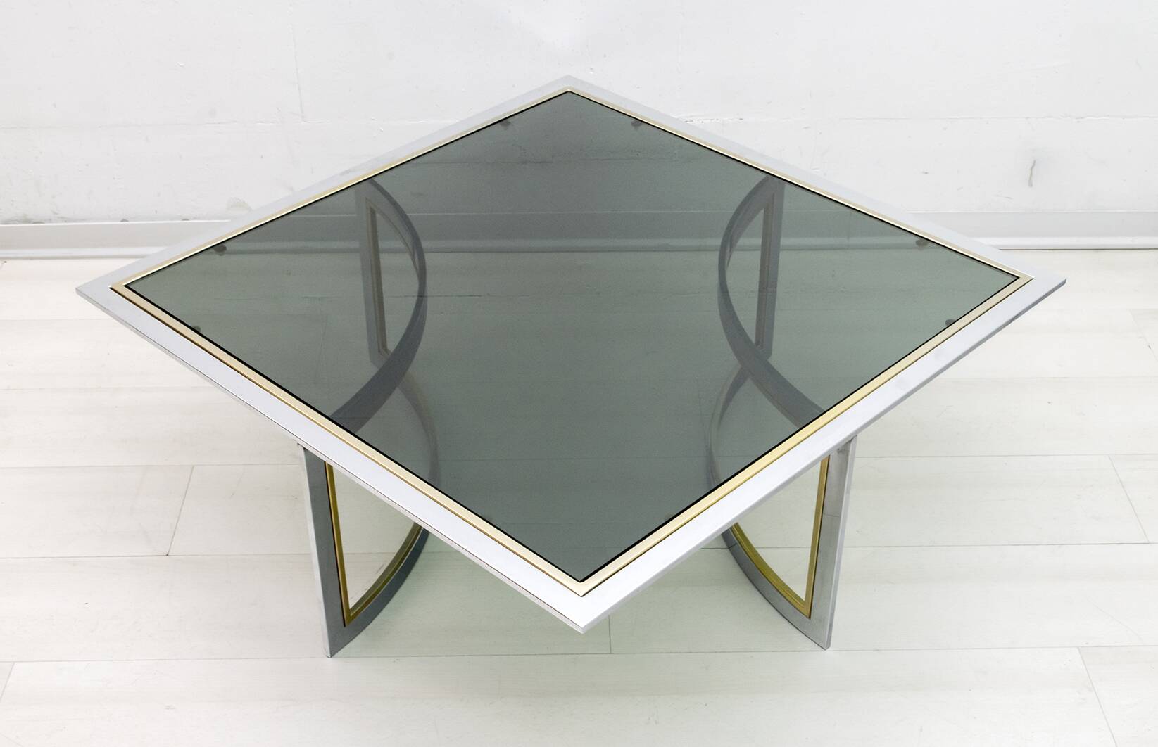 Mid-Century Modern Italian Chrome and Brass Coffee Table, 1970s