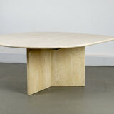Table basse en forme de goutte en travertin, années 1990