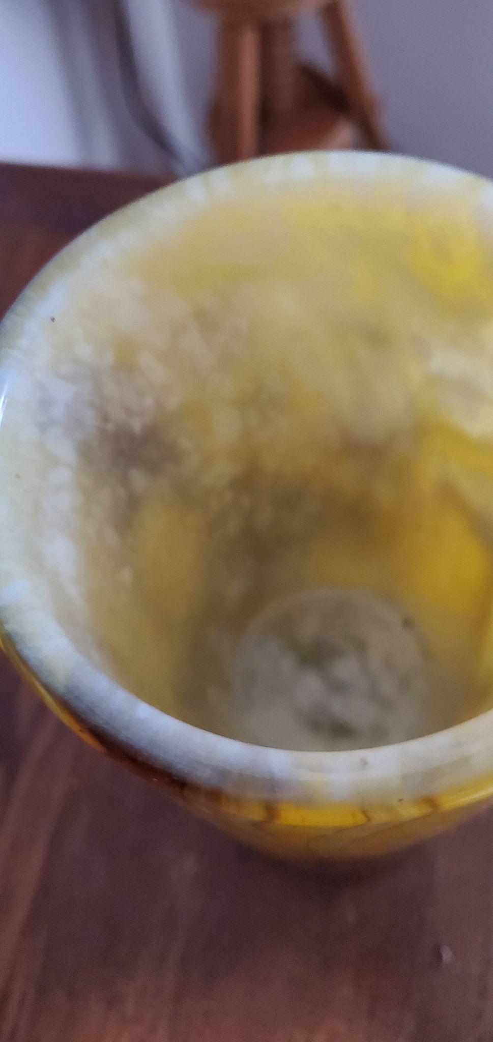 Yellow glass vase