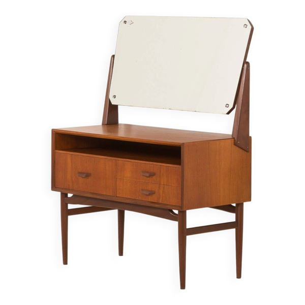 Coiffeuse scandinave des années 60 avec miroir réglable.