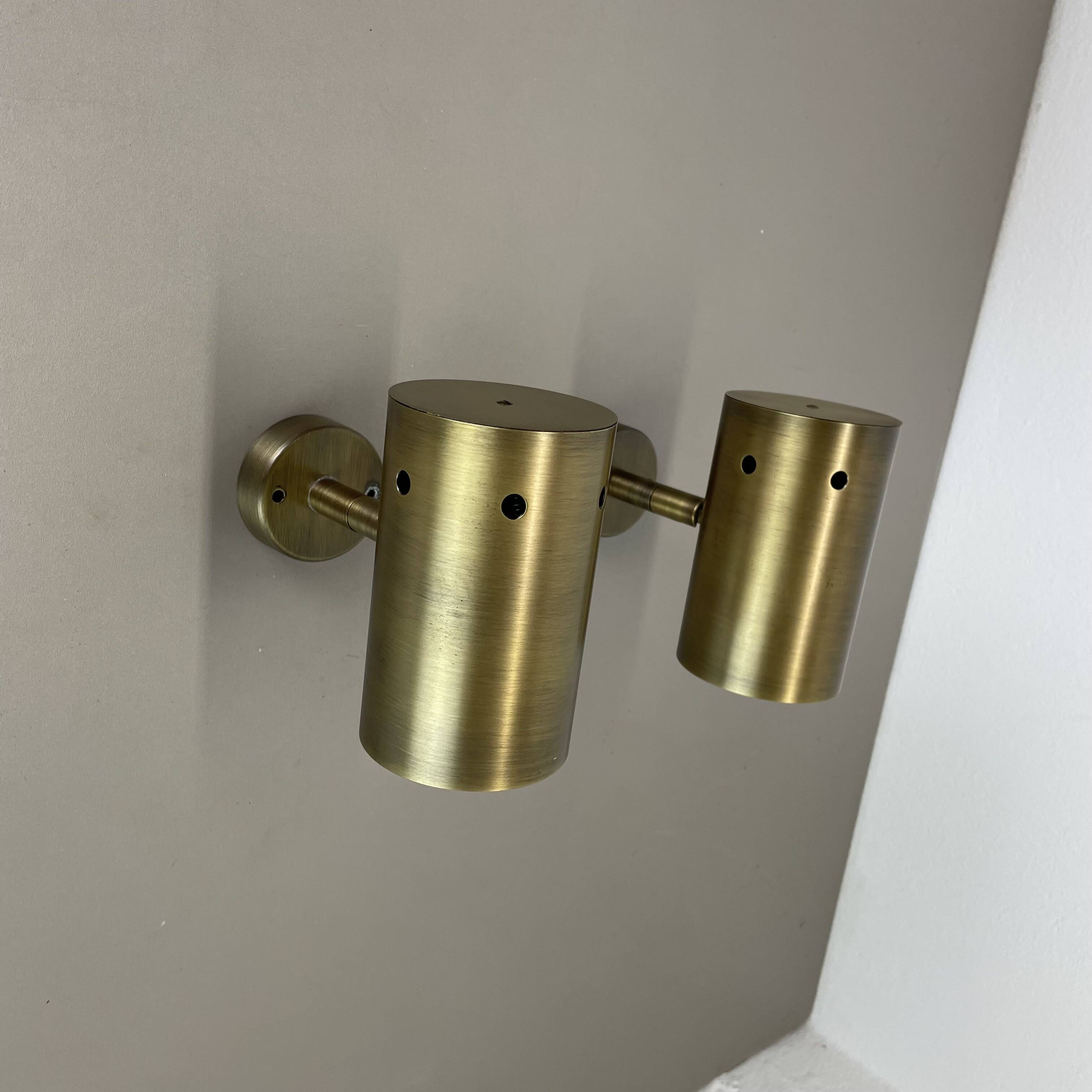 set of 2 minimalist Brass hole pattern "downlight" wall Light Spots, Italy