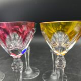 6 colored crystal port glass