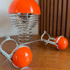 Patère double "Boule" Orange & Chrome  Space Age