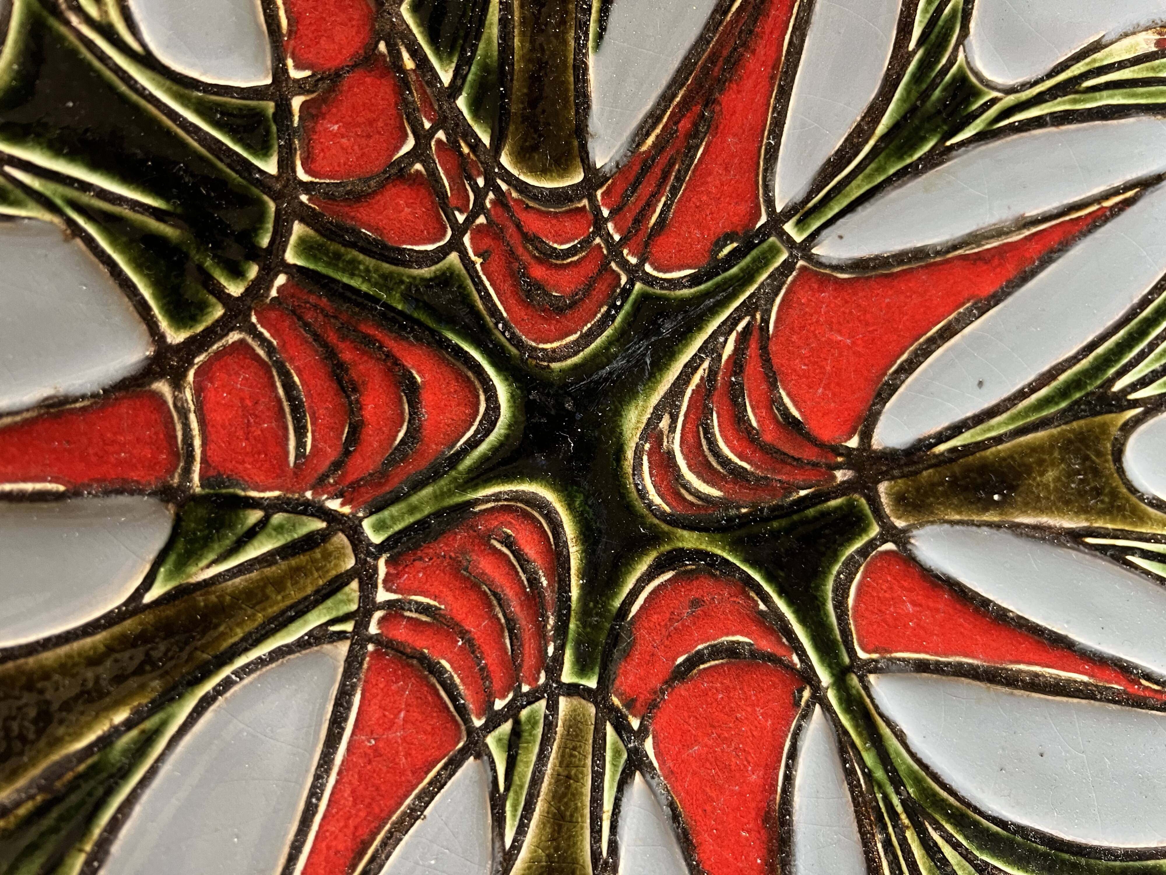 Glazed ceramic wall plate, 1960s