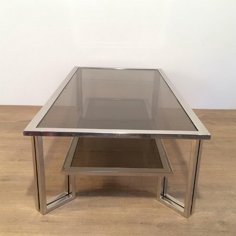 Chrome designer coffee table
