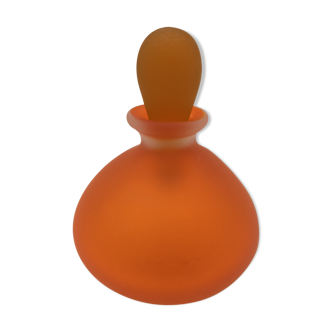 Flacon boule en verre et cristal orange