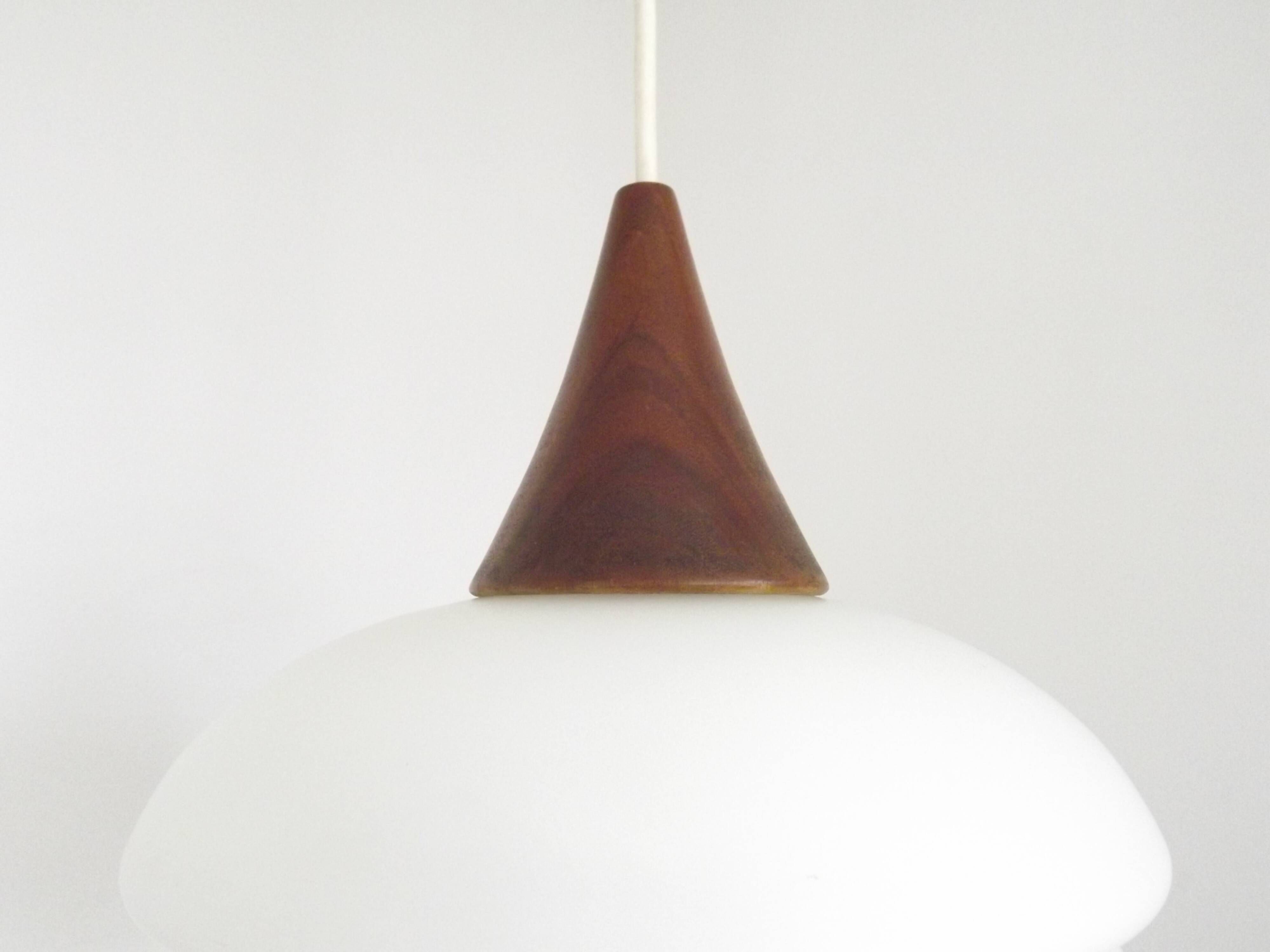 French Vintage Retro Ceiling Light 1960s/70s White Glass Tiered Shade 5589