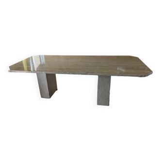 Travertine table - Italian design - 70s