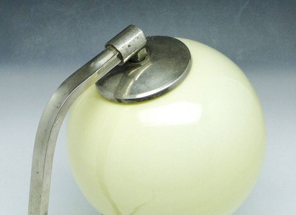 Mid-century glass and metal bedside lamp, 1950s