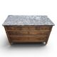 Commode ancienne de style Louis XVI avec plateau en marbre gris